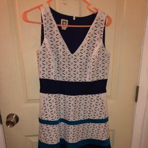Anne Klein White Dress with Stripes (4P)